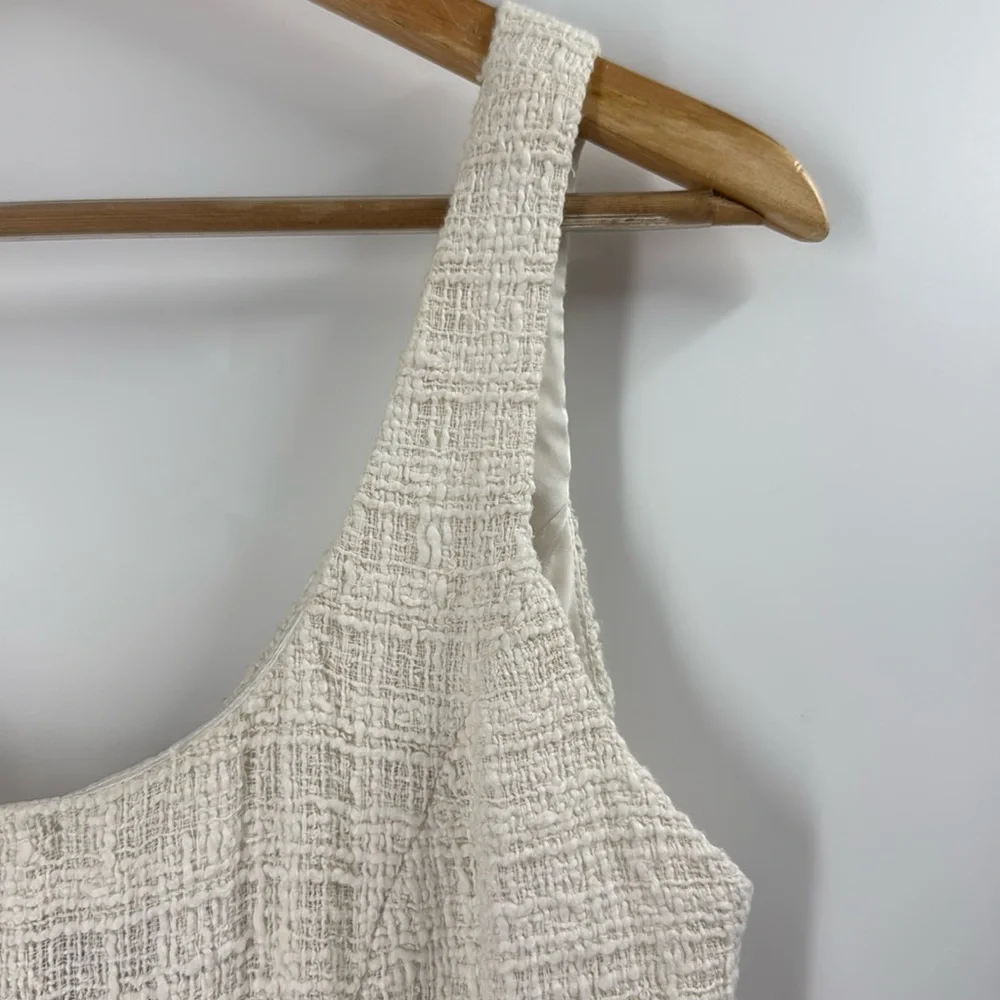 Boston Proper cream tweed boucle knit sheath dress classic - Picture 6 of 16